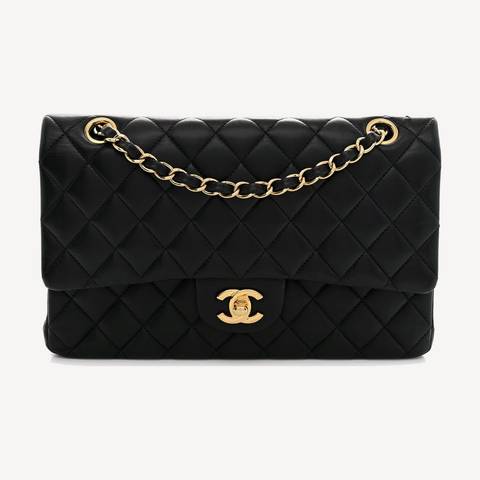 Chanel Classic Flap Medium in black quilted lambskin with gold-tone metal